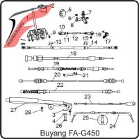 (23) - Front cable, parking - Buyang FA-G450 Buggy