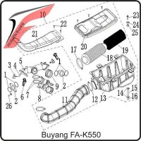 (17) - Schlauchschelle für Lüftfiltereinsatz - Buyang FA-K550