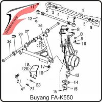 (6) -  Spurstangenkopf A (Linksgewinde) - Buyang FA-K550