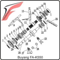 (13) - Schaltklaue (vorwärts schnell / rückwärts) - Buyang FA-K550