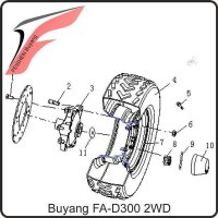 (3) - Radnabe vorne für 2x4 - Buyang FA-D300 EVO