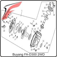 1. Hinterachsgetriebe ohne Differential Buyang FA-D300 EVO