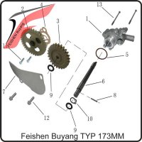 (20) - Drive shaft for water pump - 276cc (TYP.173MM) - Buyang 300