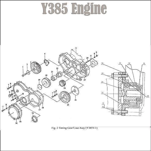 15. FRONT COVER GASKET OF TIMING GEAR CASE - engine-Y380
