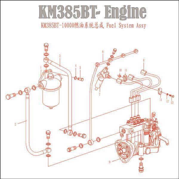 1. FUEL FILTER - KM385BT (Bild 14)