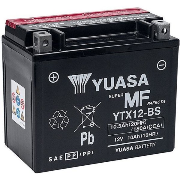 Batterie 12V 10Ah YUASA (YTX12-BS) ohne Batteriesäure - TBM250 / BCB300