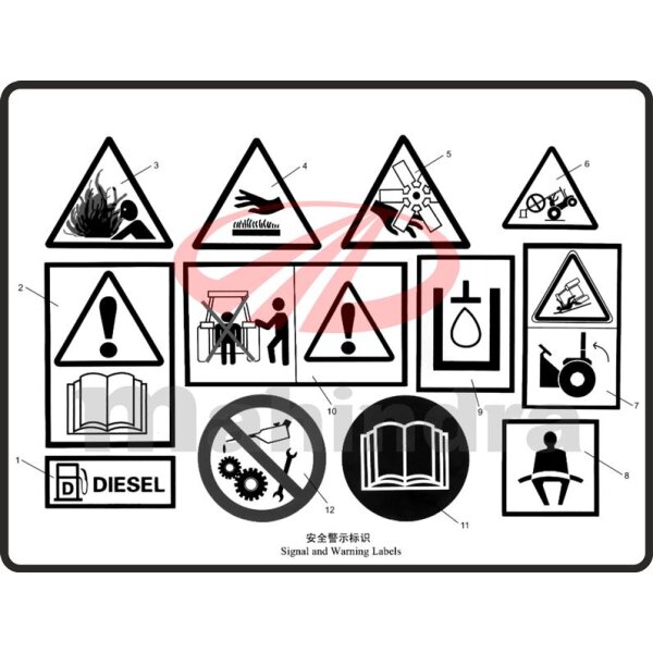 9. SIGNAL AND WARNING LABELS 9 - Mahindra 354E (2-109)