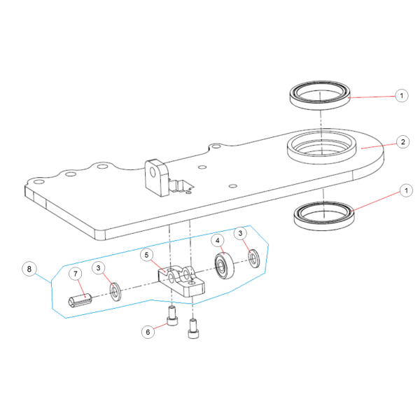 2. SWING ARM BEARING SEAT WELDMENT - GB-GBH