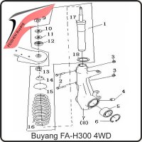 (100) - Befestigungsteile Stoßdämpfer Set (Pos. 10-15+18) - Buyang FA-H300 EVO