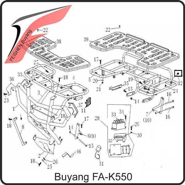 (39) - Gepäckträgerabdeckung hinten - Buyang FA-K550