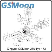7. LEFT COVER HEAD CYLINDER 170MM GSMoon 260