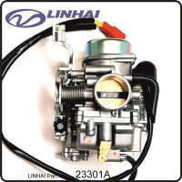 (1) - Vergaser komplett (Gaszug oben) - 257cc Linhai (Motor TYP 170MM)
