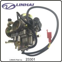 (1) - Vergaser komplett (Gaszug unten) - 257cc Linhai (Motor TYP 170MM)