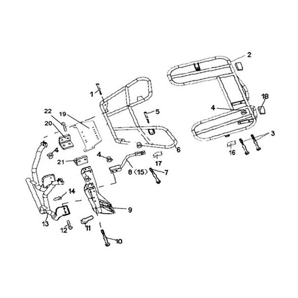 (1) - Schraube M8x1.25x20 - Linhai ATV 290 4x2 4x4