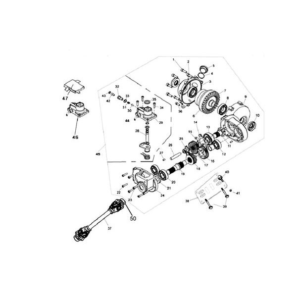 (45) - Achsgetriebe vorne 4x4 elekt. Komplett - Linhai ATV 300 4x4