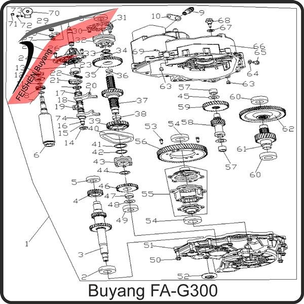 (46) - Driven gear, high speed - Buyang FA-G300 Buggy
