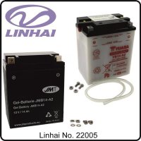 (9) - Batterie 12V 14Ah (YB14A2) - Linhai ATV 410IS