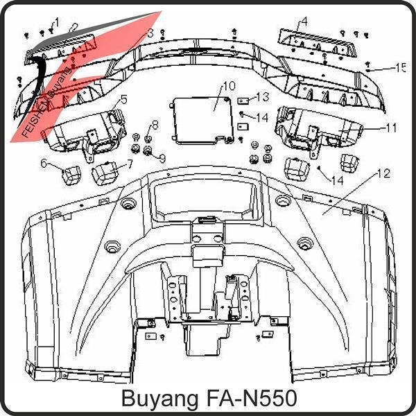 (13) - Verkleidungsmutter ST4,8 - Buyang FA-N550