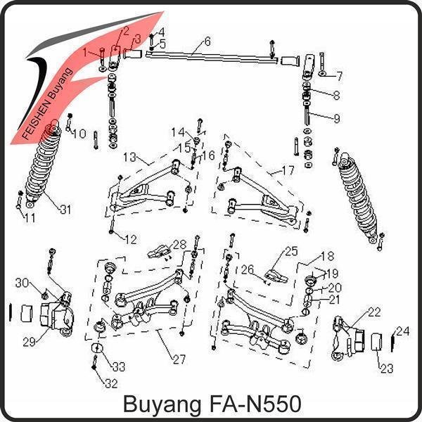(4) - Bundschraube M8x45 - Buyang FA-N550