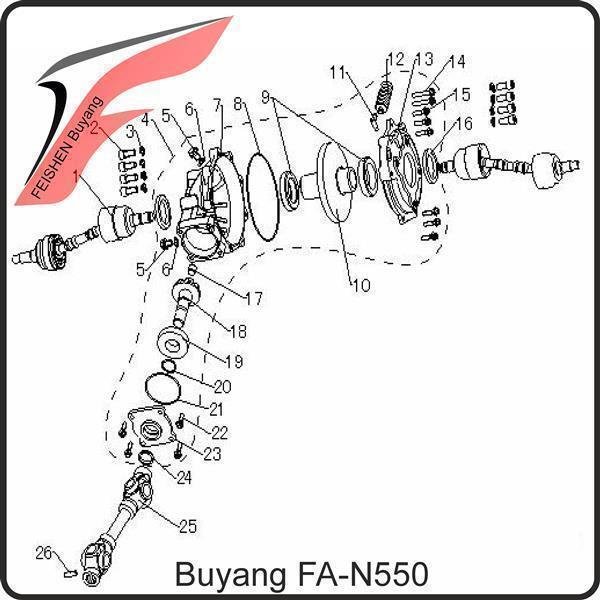(4) - Hinterachsgetriebe ohne Differential - Buyang FA-N550